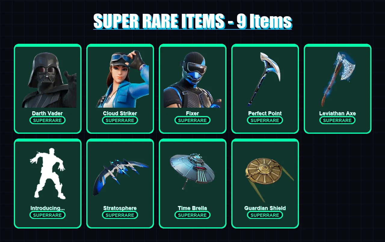 [PS4/PS5/PC] | Darth Vader | Cloud Striker | Fixer | Midas | Malik | 161 skin | 228 pickaxe | 164 emote | 178 glider | Lv2931