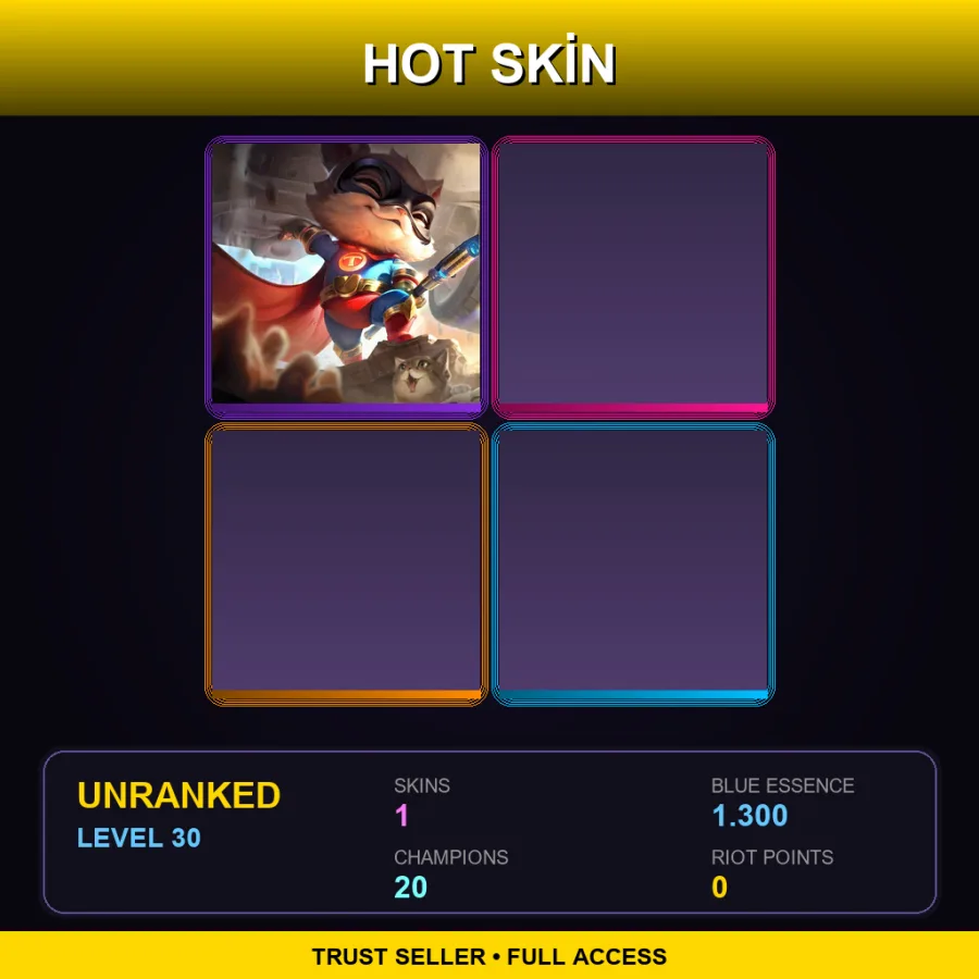 LAS | Lv30 | Unranked | 1 Skin | 20 Champ — LoL account
