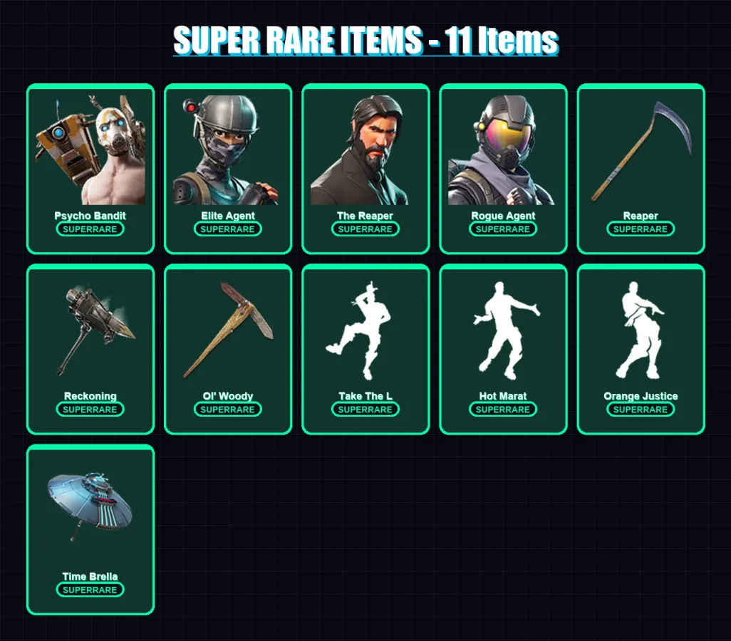 [PC/PSN] | Psycho Bandit | Elite Agent | The Reaper | Rogue Agent | Omegarok | 138 skin | 99 pickaxe | 103 emote | 101 glider | Lv1435