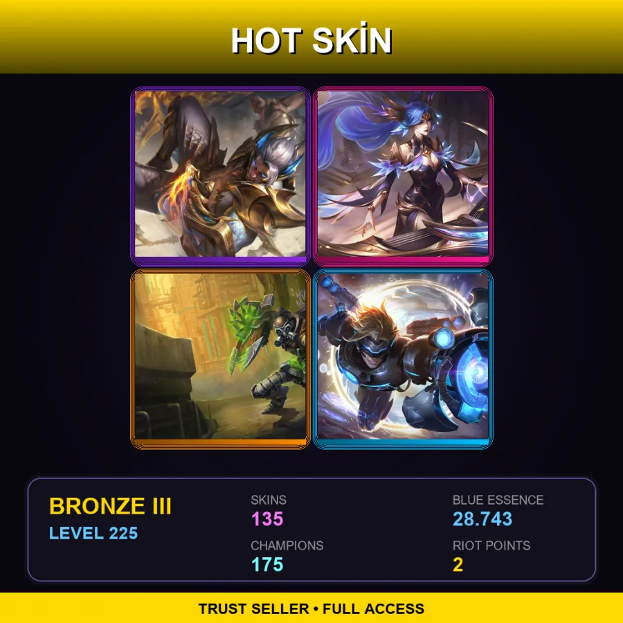 NA | Lv225 | Bronze III | 135 Skin | 175 Champ