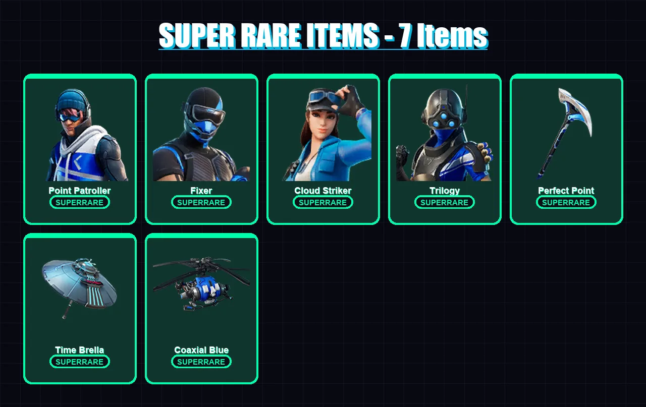 [PS4/PS5/XBOX/PC] | Point Patroller | Fixer | Cloud Striker | Trilogy | Gear Specialist Maya | 13 skin | 30 pickaxe | 37 emote | 33 glider | Lv683