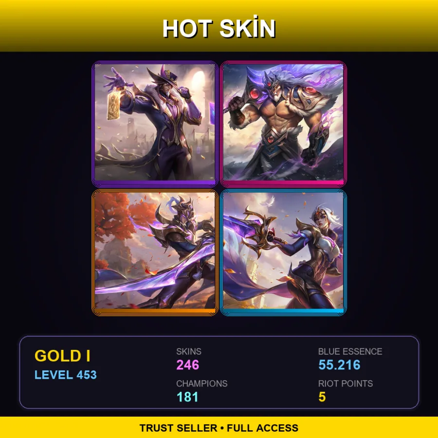 SG | Lv453 | Gold I | 246 Skin | 181 Champ