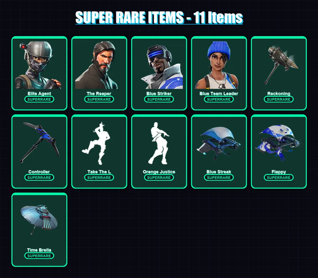 [PS4/PS5/XBOX/PC] | Elite Agent | The Reaper | Blue Striker | Blue Team Leader | Kymera | 42 skin | 54 pickaxe | 58 emote | 77 glider | Lv1233 — Fortnite account