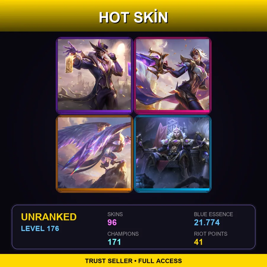 SG | Lv176 | Unranked | 96 Skin | 171 Champ — LoL account
