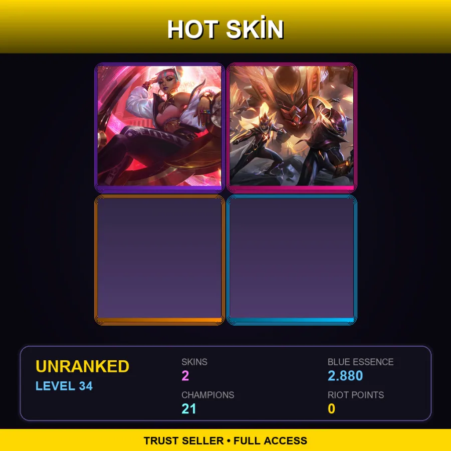 EUNE | Lv34 | Unranked | 2 Skin | 21 Champ