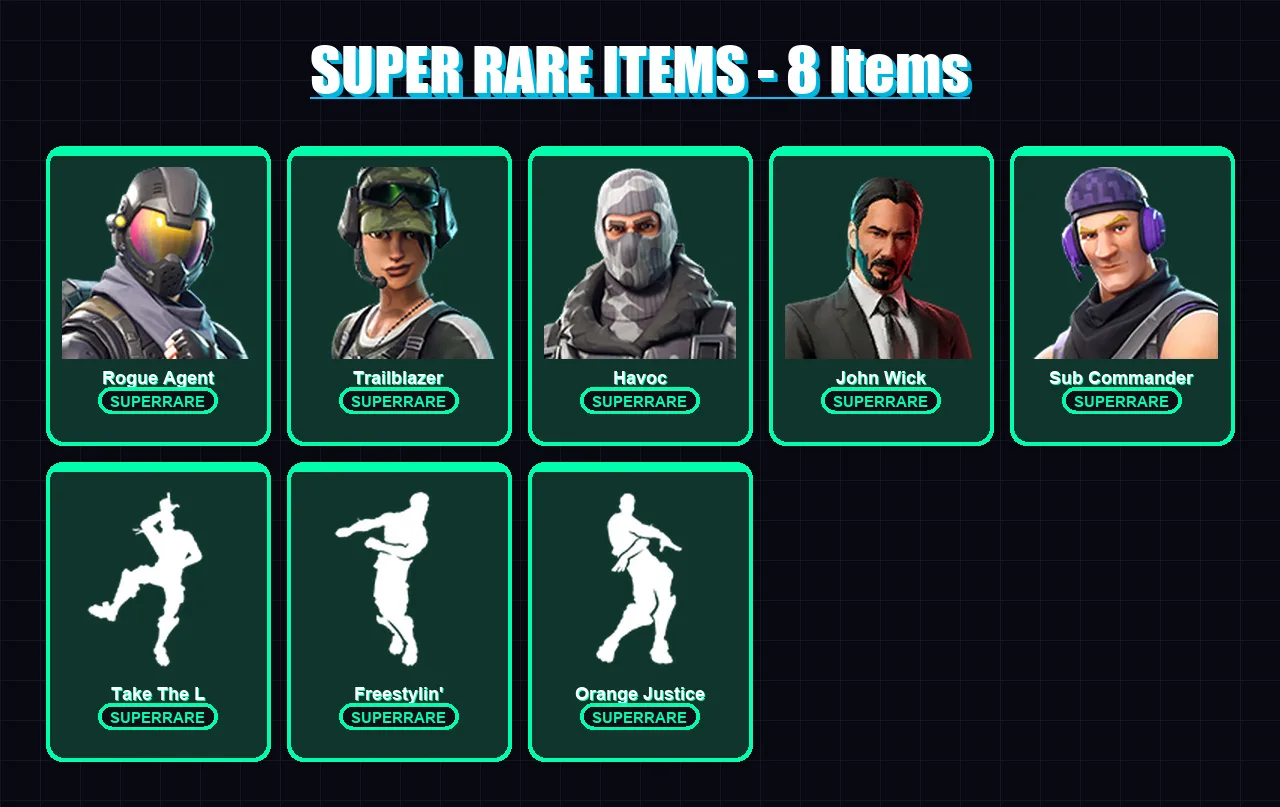 [PC/XBOX/PSN] | Rogue Agent | Trailblazer | Havoc | John Wick | Sub Commander | 59 skin | 38 pickaxe | 51 emote | 39 glider | Lv388 — Fortnite account