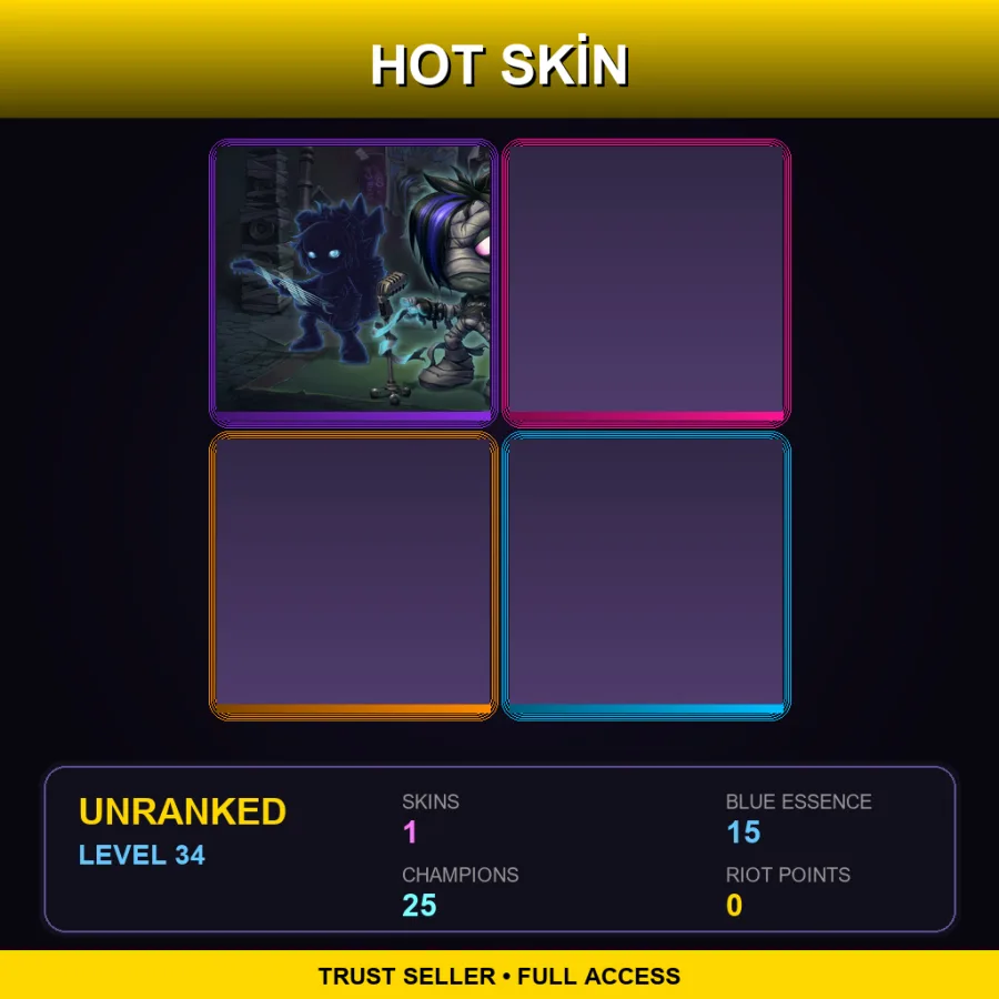 TR | Lv34 | Unranked | 1 Skin | 25 Champ