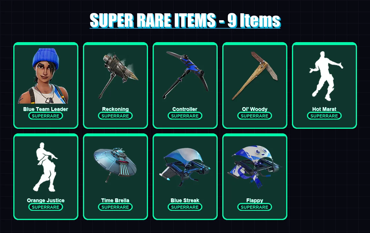 [PC/XBOX] | Blue Team Leader | Omega | The Scientist | Spectra Knight | Calamity | 70 skin | 89 pickaxe | 71 emote | 87 glider | Lv1244