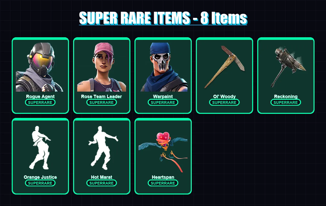 [PC/PSN] | Rogue Agent | Rose Team Leader | Warpaint | Drift | Zenith | 49 skin | 47 pickaxe | 57 emote | 49 glider | Lv512