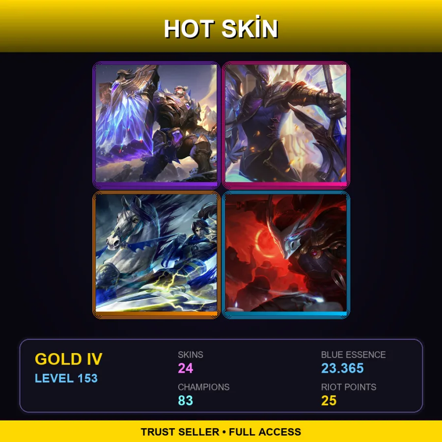 EUW | Lv153 | Gold IV | 24 Skin | 83 Champ — LoL account