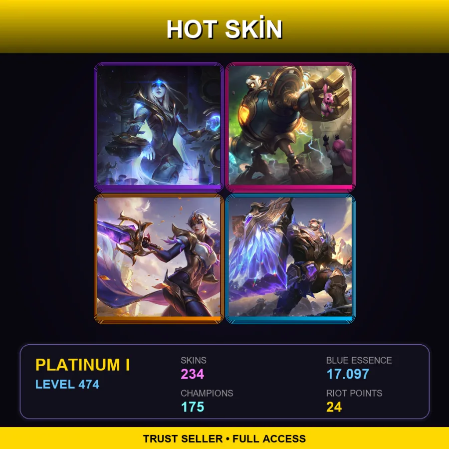LAS | Lv474 | Platinum I | 234 Skin | 175 Champ