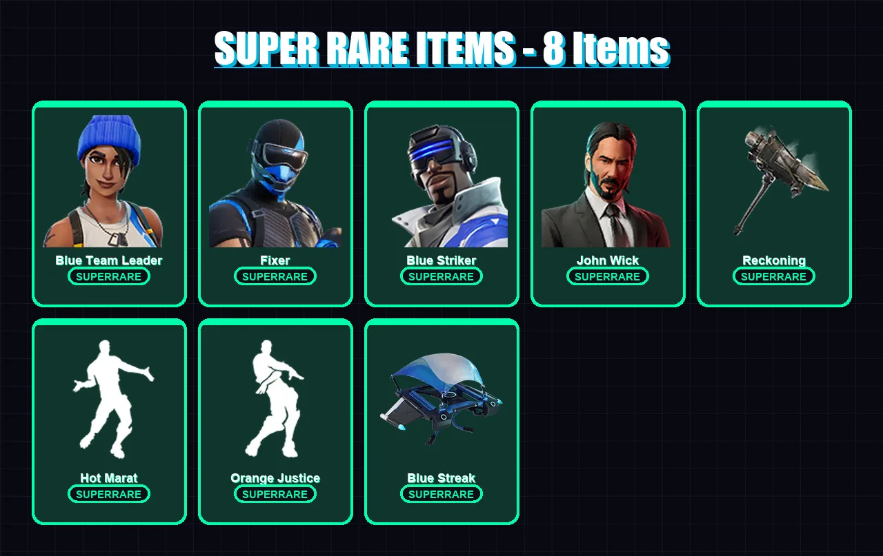 [PS4/PS5/XBOX/PC] | Blue Team Leader | Fixer | Blue Striker | John Wick | Gear Specialist Maya | 74 skin | 57 pickaxe | 64 emote | 71 glider | Lv903
