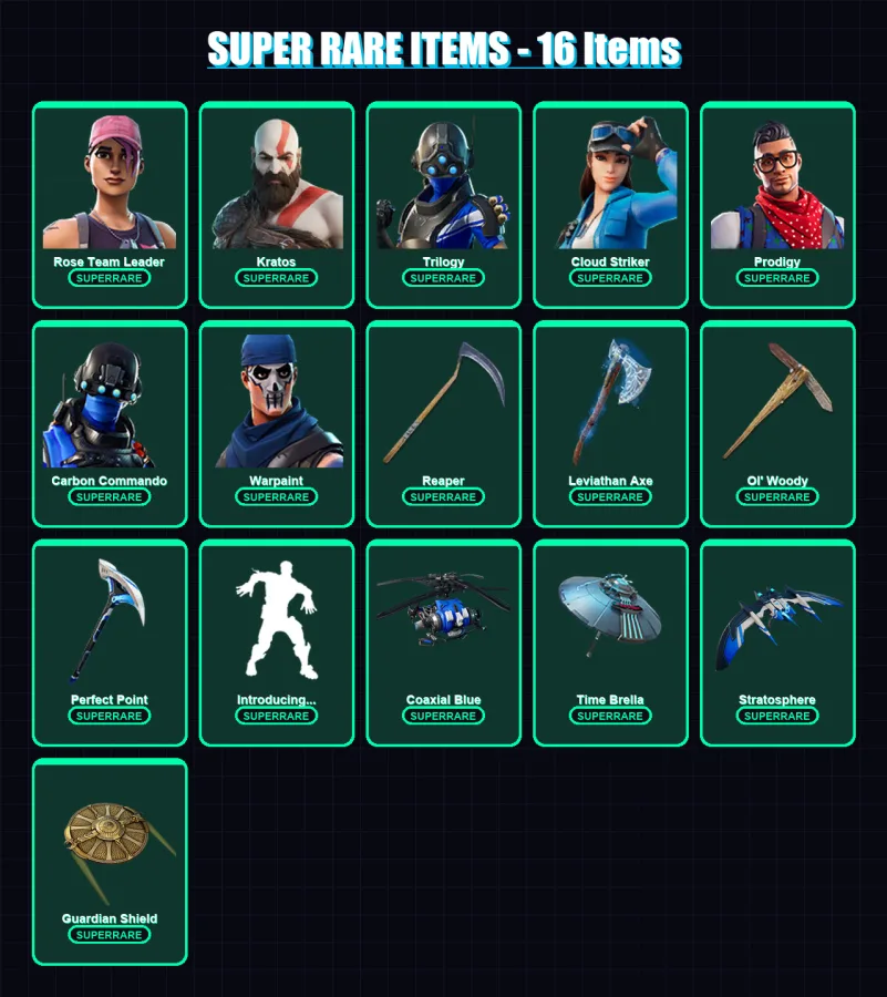 [PC/XBOX/PSN] | Rose Team Leader | Kratos | Trilogy | Cloud Striker | Prodigy | 109 skin | 170 pickaxe | 131 emote | 137 glider | Lv2135 — Fortnite account