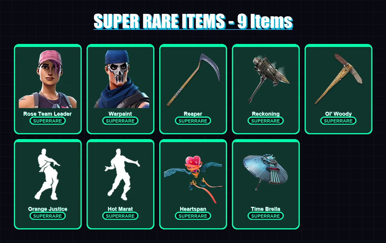 [PC/XBOX/PSN] | Rose Team Leader | Warpaint | Eternal Knight | Zenith | Ronin | 130 skin | 143 pickaxe | 133 emote | 130 glider | Lv1757