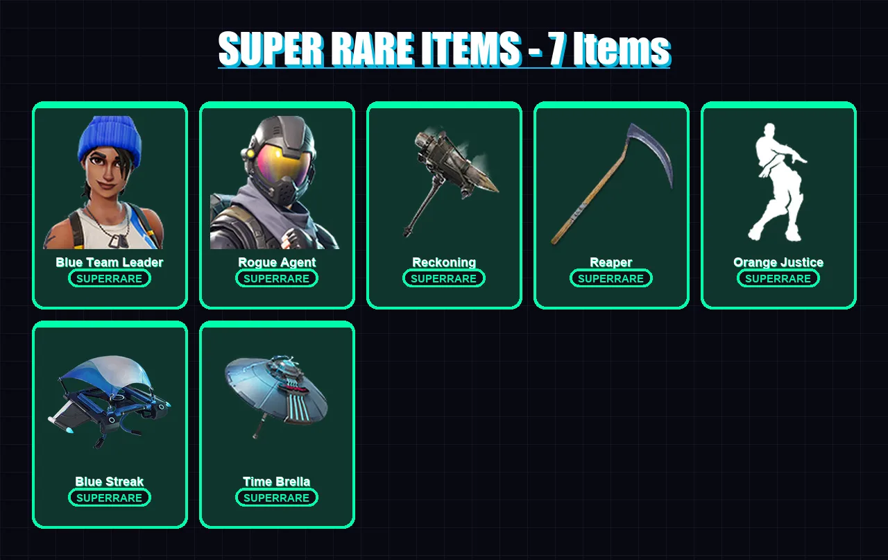 [PS4/PS5/XBOX/PC] | Blue Team Leader | Rogue Agent | Sentinel | Omega | Enforcer | 55 skin | 36 pickaxe | 57 emote | 40 glider | Lv491