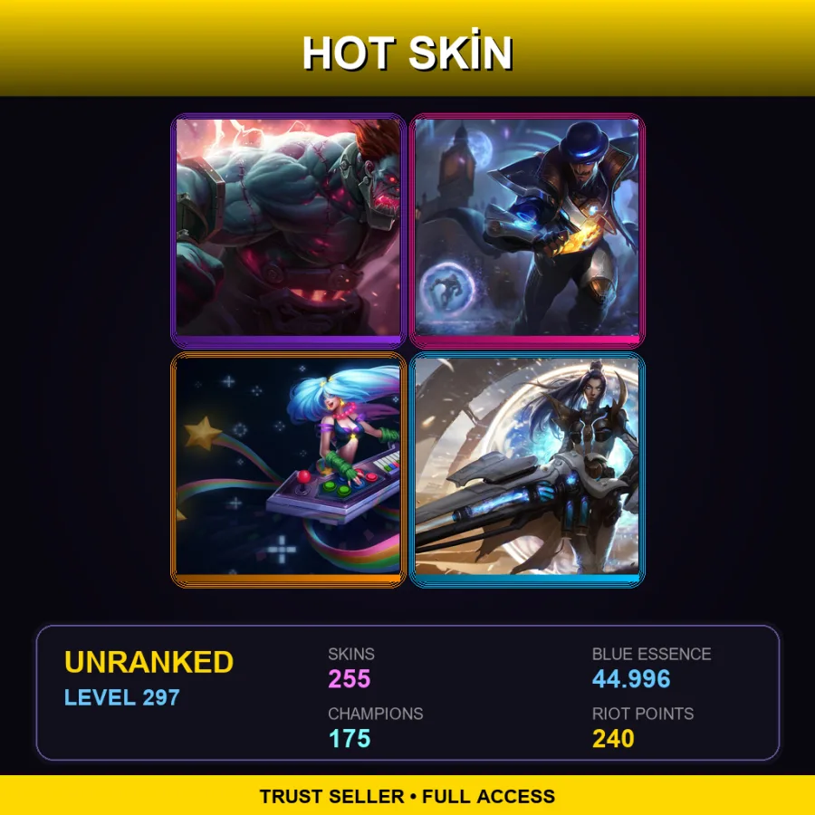 TW | Lv297 | Unranked | 255 Skin | 175 Champ — Dunkmaster Darius