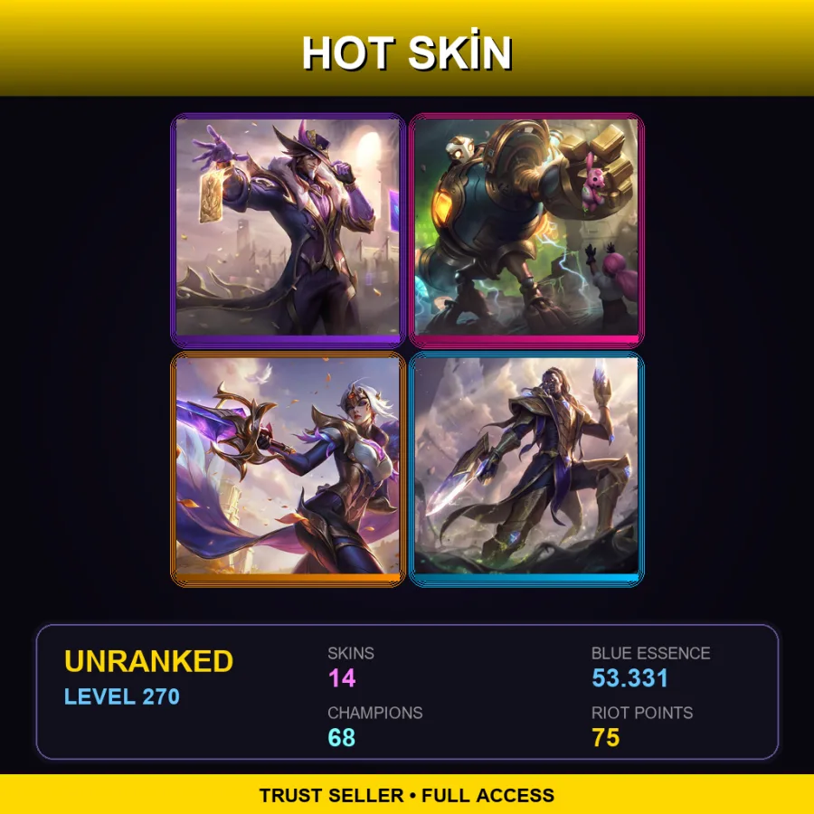 LAN | Lv270 | Unranked | 14 Skin | 68 Champ