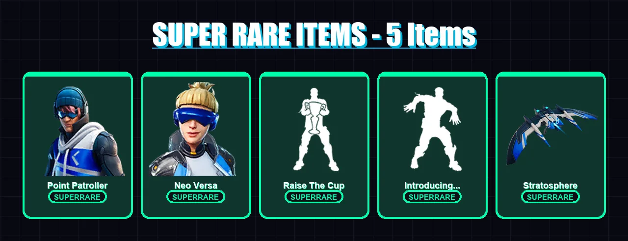 [PS4/PS5/XBOX/PC] | Point Patroller | Neo Versa | Fade | Eternal Knight | Toona Fish | 24 skin | 31 pickaxe | 30 emote | 31 glider | Lv638 — Fortnite account