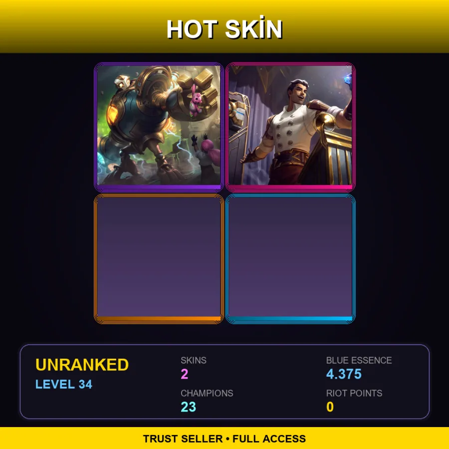 NA | Lv34 | Unranked | 2 Skin | 23 Champ