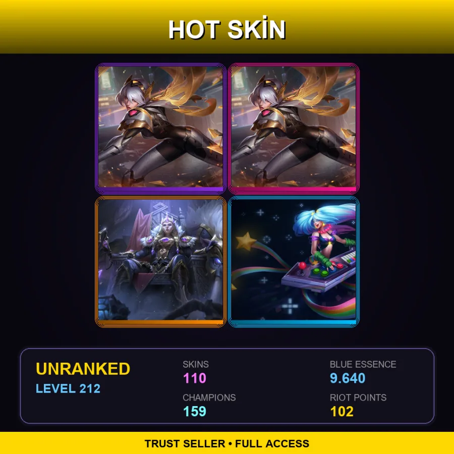 SG | Lv212 | Unranked | 110 Skin | 159 Champ