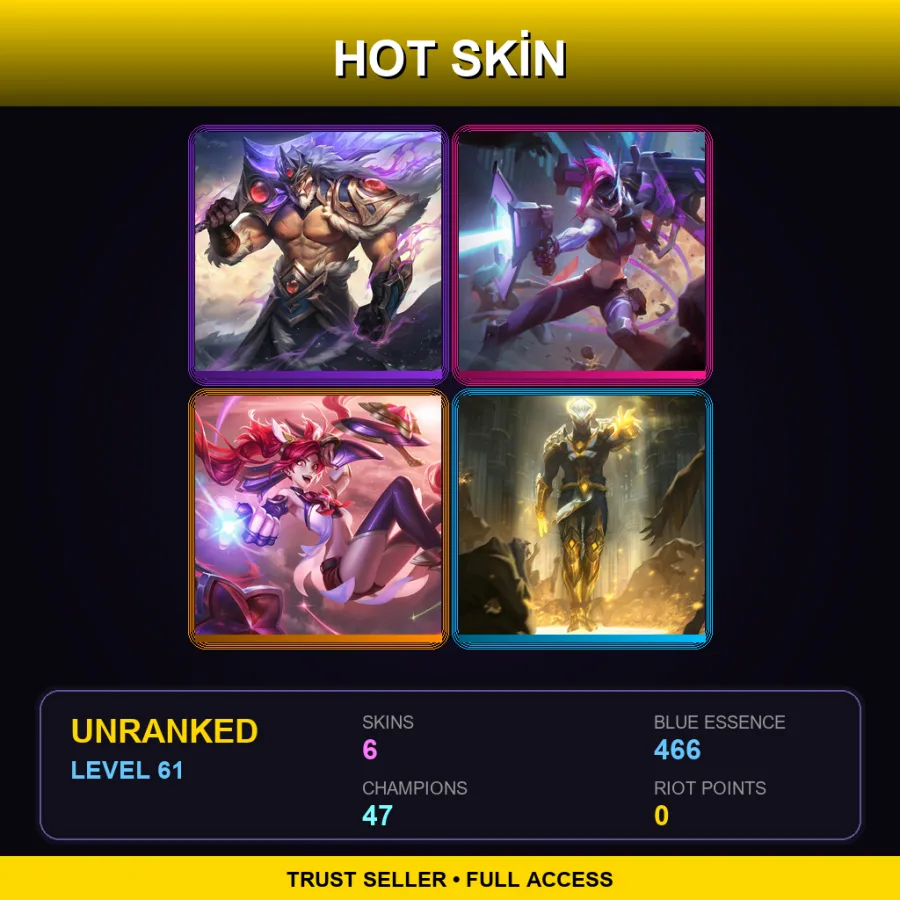 TR | Lv61 | Unranked | 6 Skin | 47 Champ