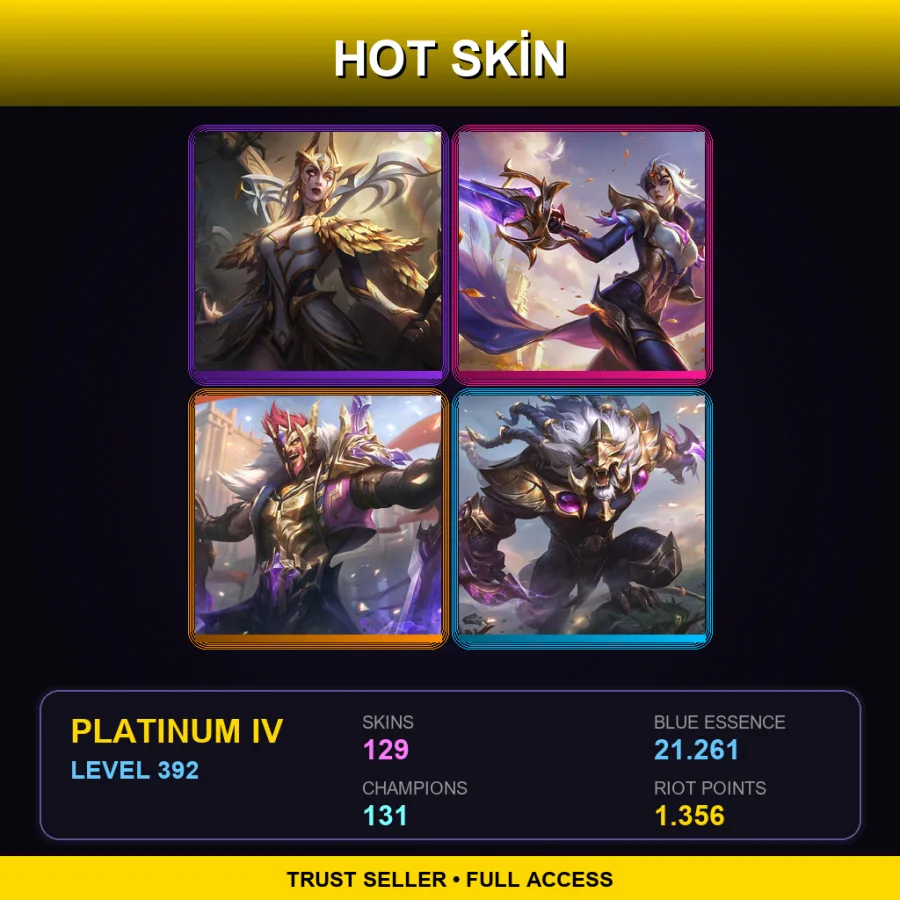 EUW | Lv392 | Platinum IV | 129 Skin | 131 Champ