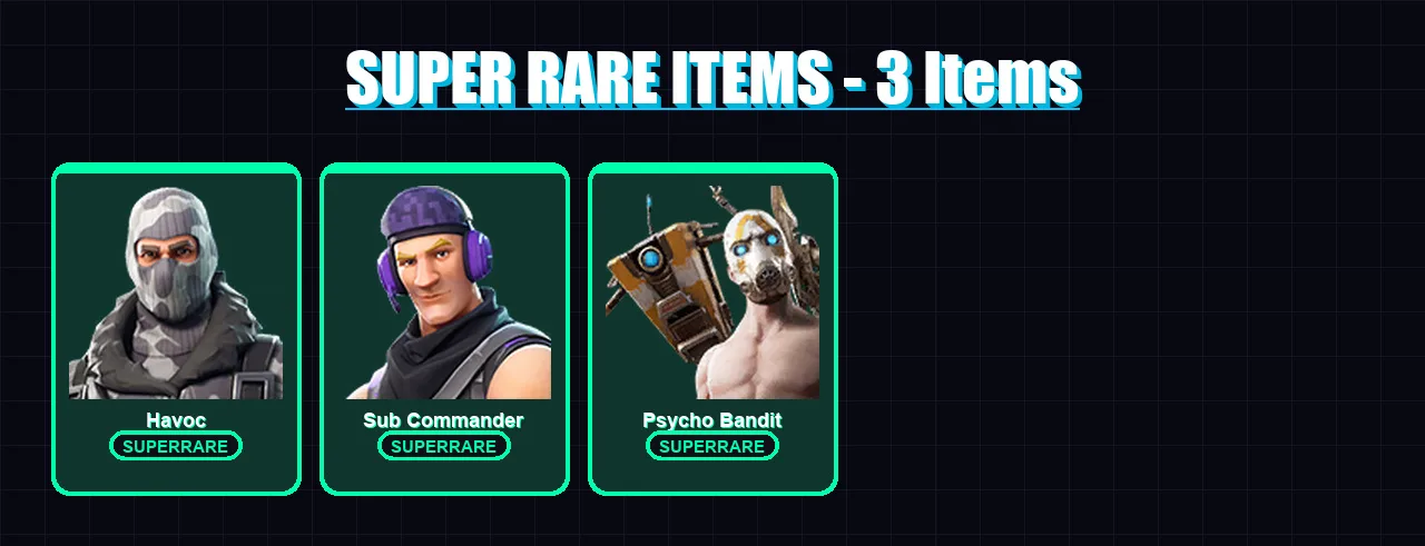 [PC/XBOX] | Havoc | Sub Commander | Psycho Bandit | Snap | The Origin | 32 skin | 30 pickaxe | 15 emote | 30 glider | Lv286