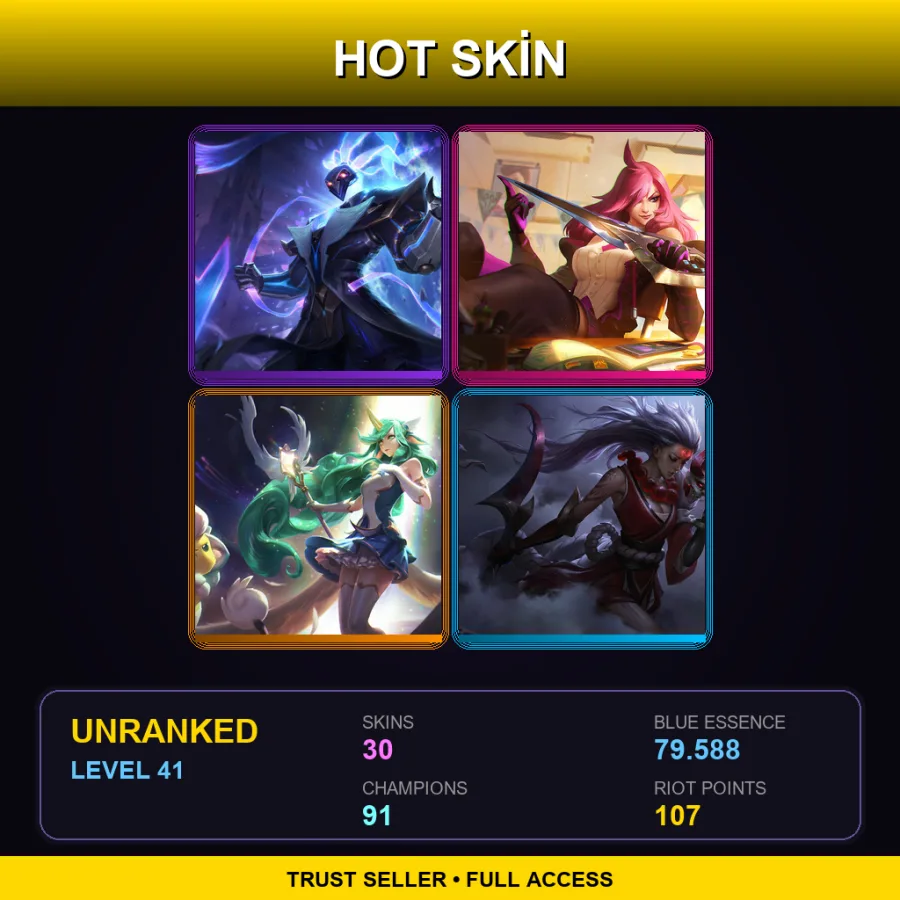 EUW | Lv41 | Unranked | 30 Skin | 91 Champ