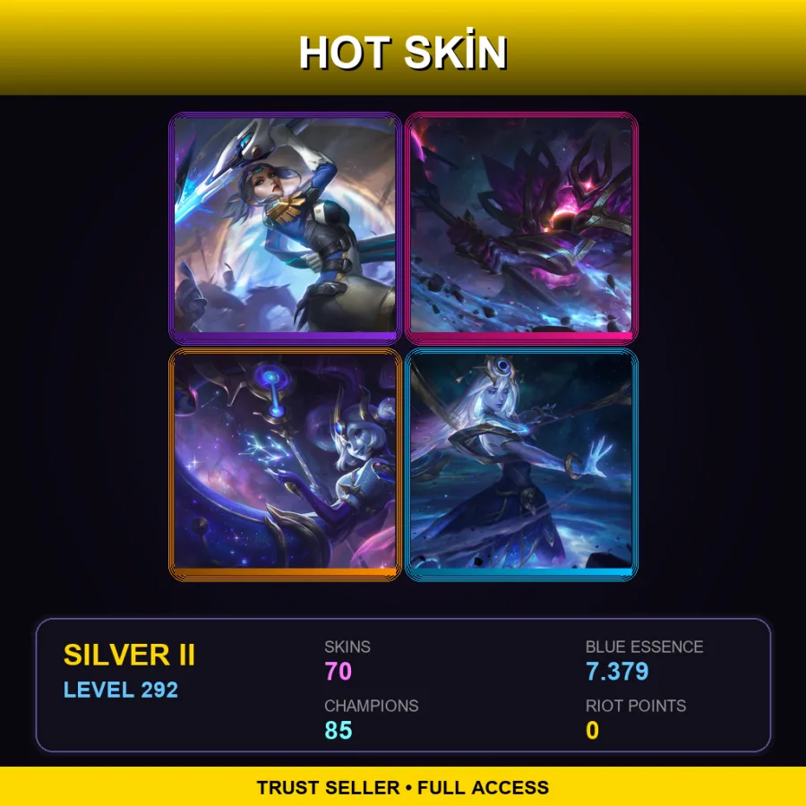 LAS | Lv292 | Silver II | 70 Skin | 85 Champ