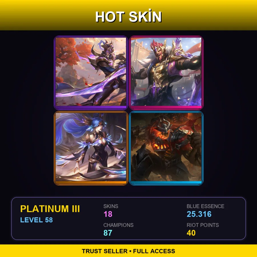 TR | Lv58 | Platinum III | 18 Skin | 87 Champ