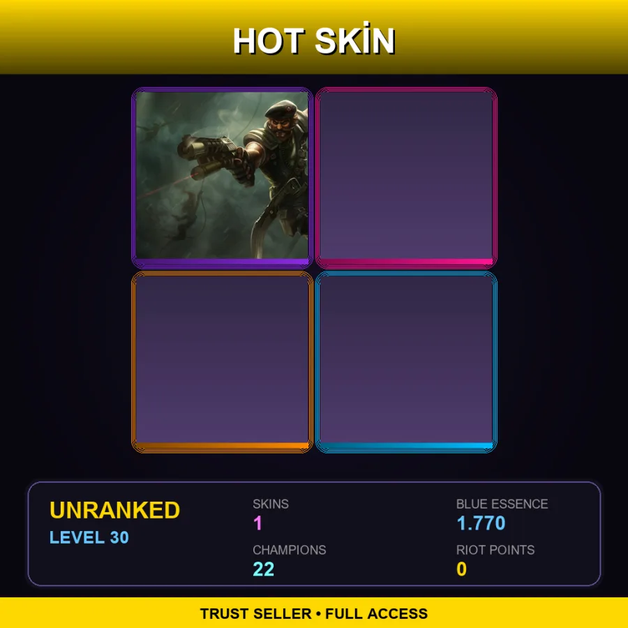 EUNE | Lv30 | Unranked | 1 Skin | 22 Champ — LoL account