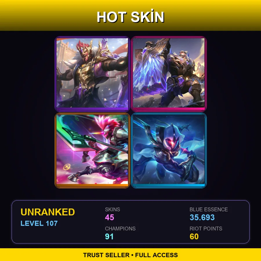 EUW | Lv107 | Unranked | 45 Skin | 91 Champ with Annie