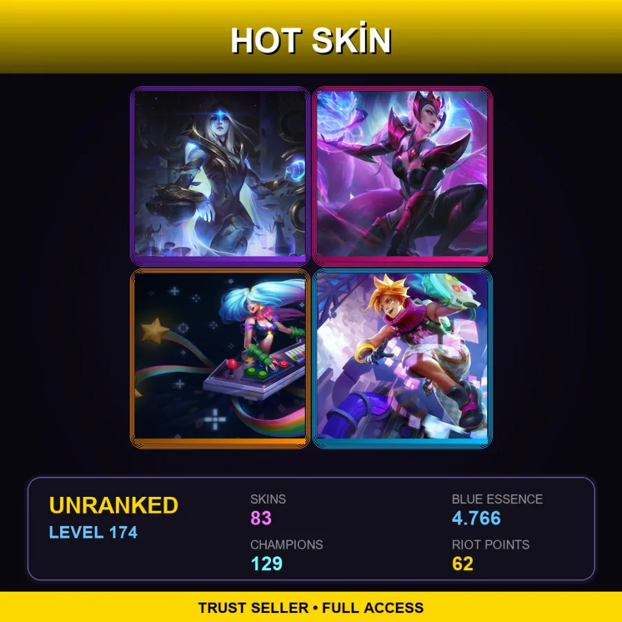 LAS | Lv174 | Unranked | 83 Skin | 129 Champ — Woad Ashe