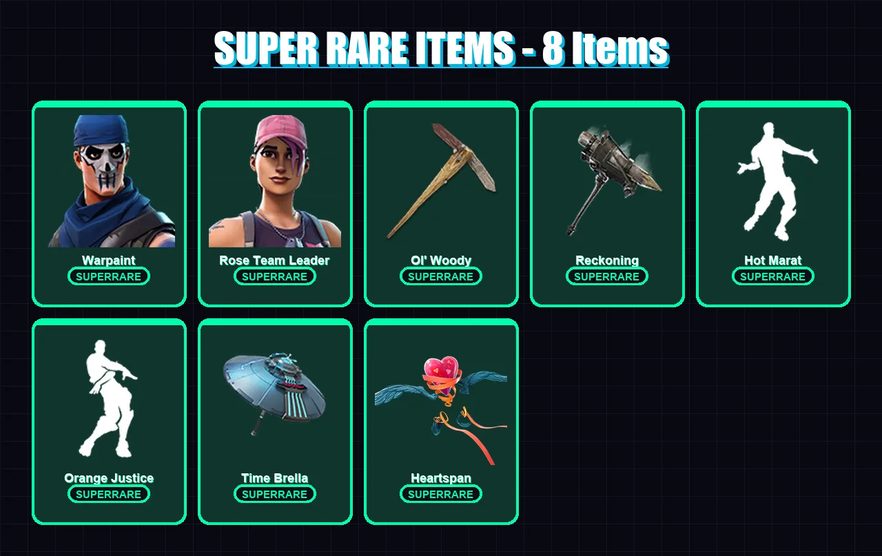 [PC/XBOX/PSN] | Warpaint | Rose Team Leader | Ruin | Calamity | The Prisoner | 69 skin | 78 pickaxe | 95 emote | 77 glider | Lv954 — Fortnite account
