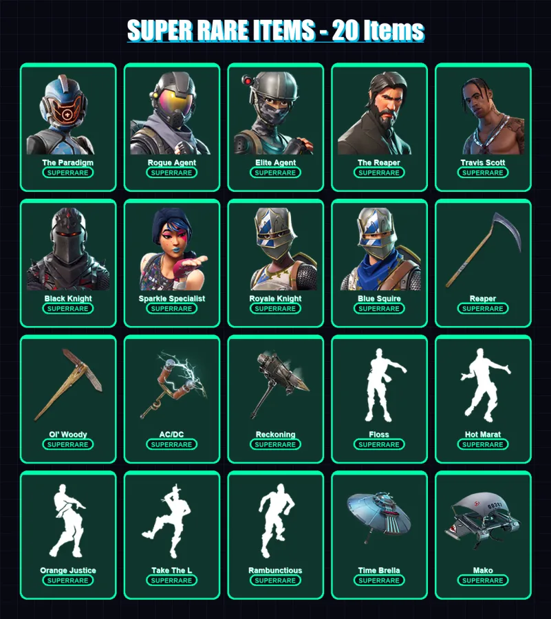 [PC/XBOX/PSN] | The Paradigm | Rogue Agent | Elite Agent | The Reaper | Travis Scott | 63 skin | 37 pickaxe | 76 emote | 44 glider | Lv533 — Fortnite account