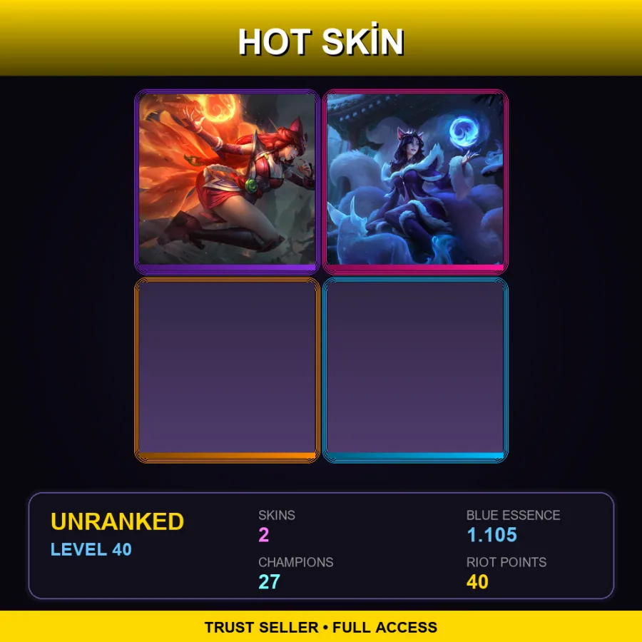 TR | Lv40 | Unranked | 2 Skin | 27 Champ