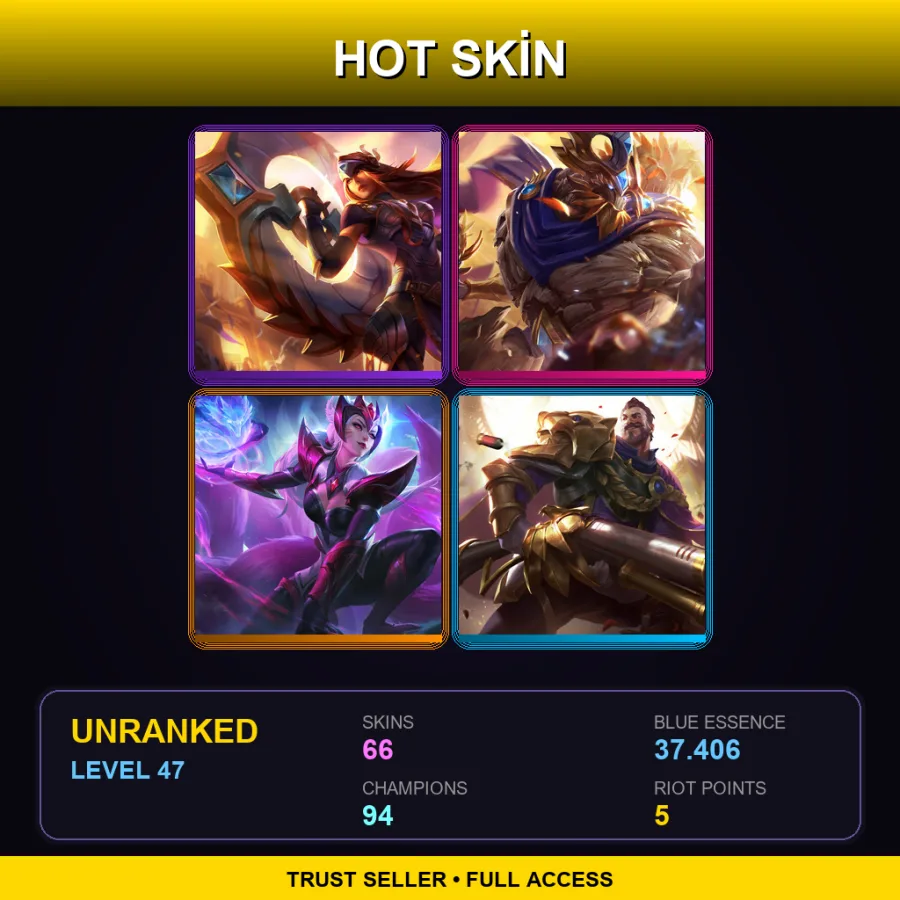 VN | Lv47 | Unranked | 66 Skin | 94 Champ