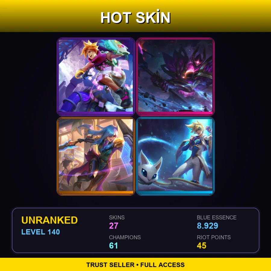 LAS | Lv140 | Unranked | 27 Skin | 61 Champ
