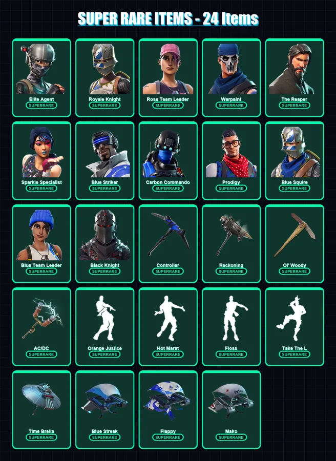 [PC] | Elite Agent | Royale Knight | Rose Team Leader | Warpaint | The Reaper | 137 skin | 107 pickaxe | 111 emote | 105 glider | Lv1823