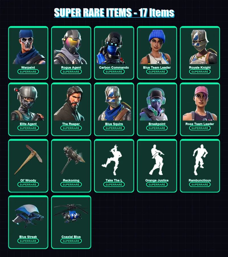 [PS4/PS5/XBOX/PC] | Warpaint | Rogue Agent | Carbon Commando | 74 skin | Lv1821
