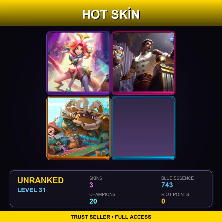 LAN | Lv31 | Unranked | 3 Skin | 20 Champ