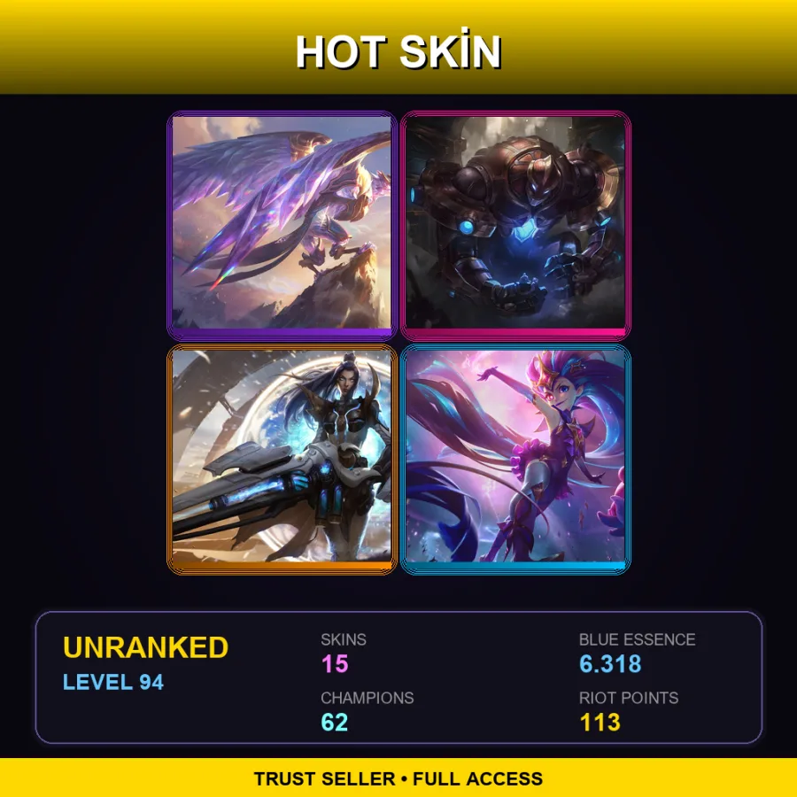 TR | Lv94 | Unranked | 15 Skin | 62 Champ — Victorious Anivia
