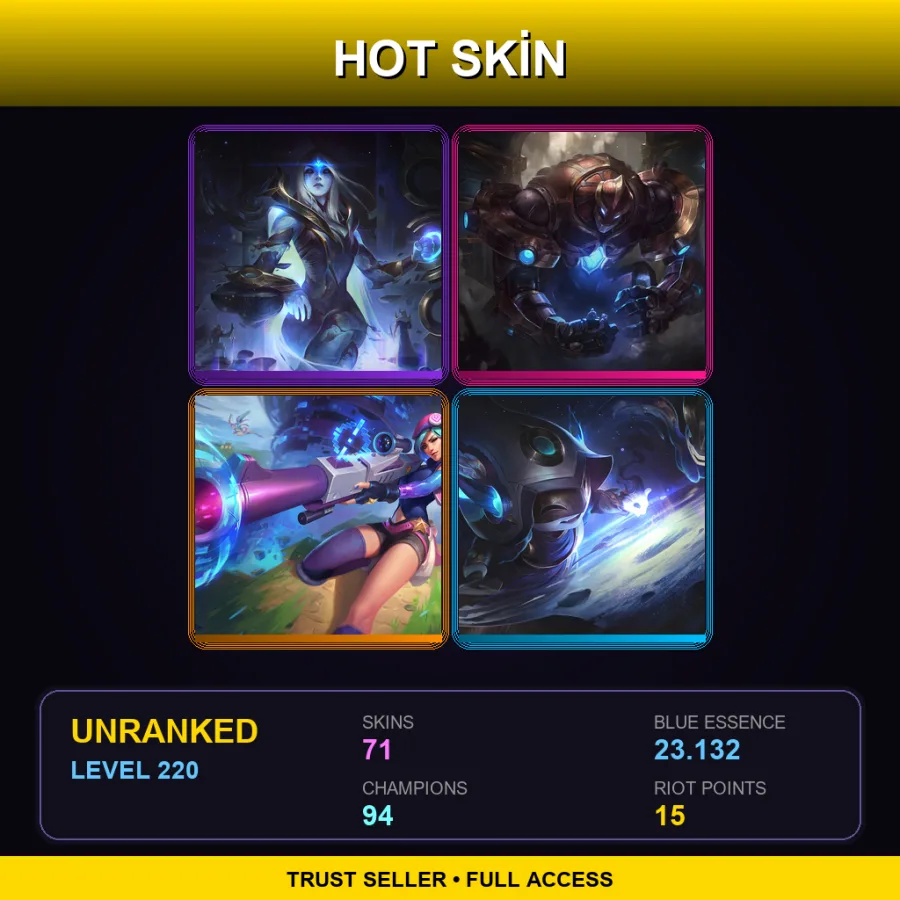 LAS | Lv220 | Unranked | 71 Skin | 94 Champ — Siren Cassiopeia