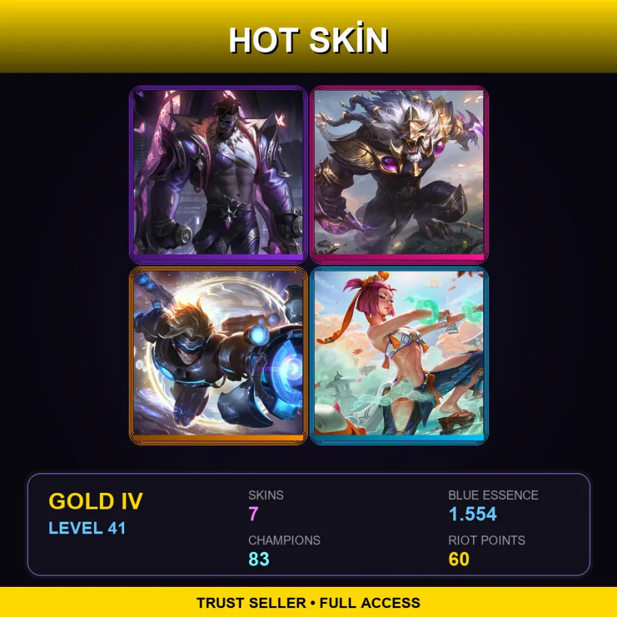 SG | Lv41 | Gold IV | 7 Skin | 83 Champ