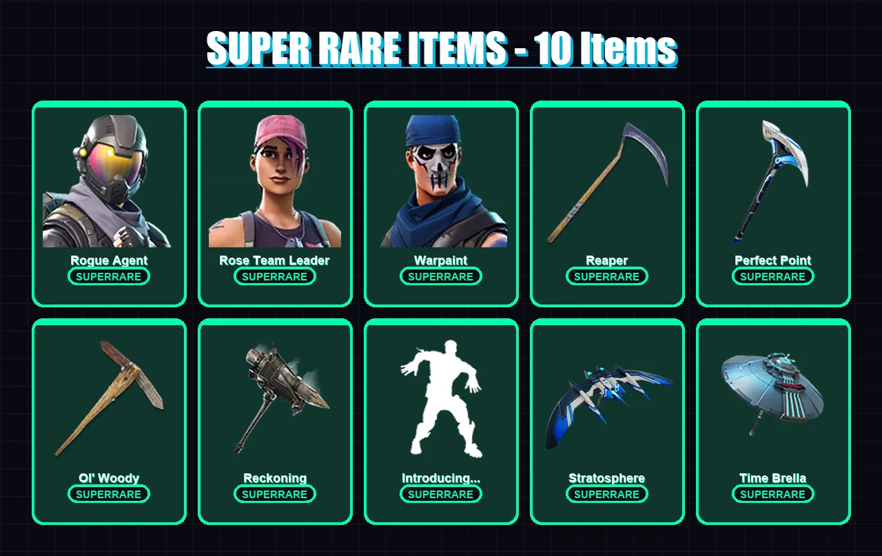 [PS4/PS5/XBOX/PC] | Rogue Agent | Rose Team Leader | Warpaint | Raz | Zeus | 223 skin | 245 pickaxe | 197 emote | 212 glider | Lv3319
