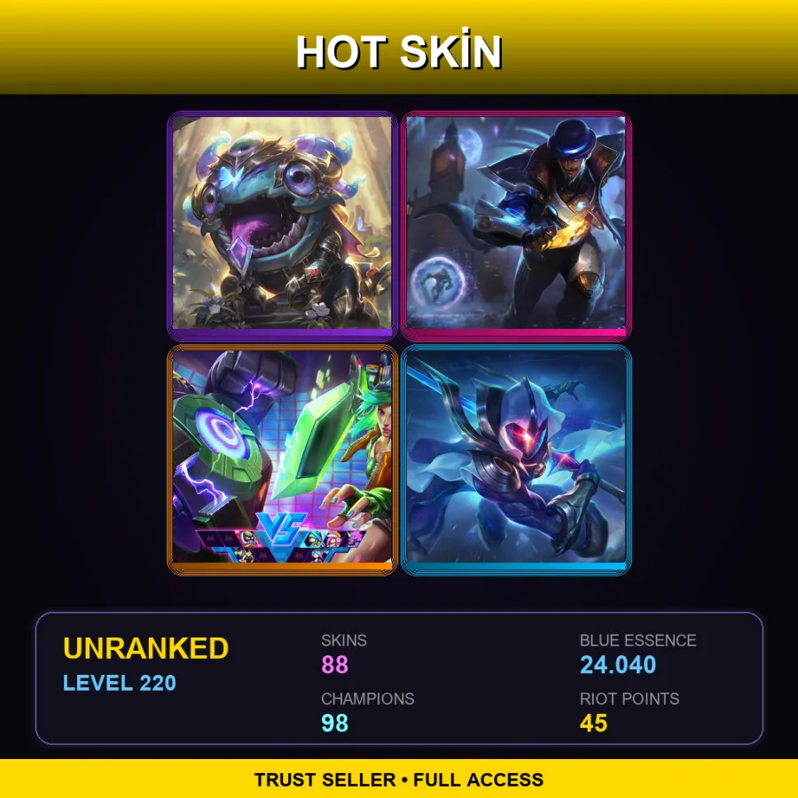 BR | Victorious Kog'Maw | Pulsefire Twisted Fate | Arcade Riven | Cosmic Blade Master Yi | 88 Skin | 98 Champ | Lv220