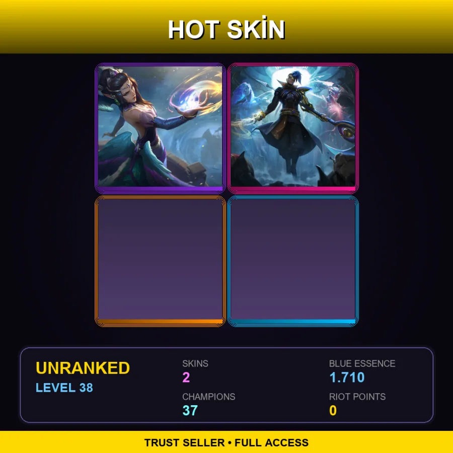 EUW | Lv38 | Unranked | 2 Skin | 37 Champ — LoL account