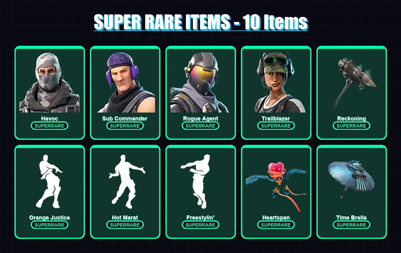 [PC/XBOX/PSN] | Havoc | Sub Commander | Rogue Agent | Trailblazer | Twyn | 135 skin | 125 pickaxe | 126 emote | 137 glider | Lv1726