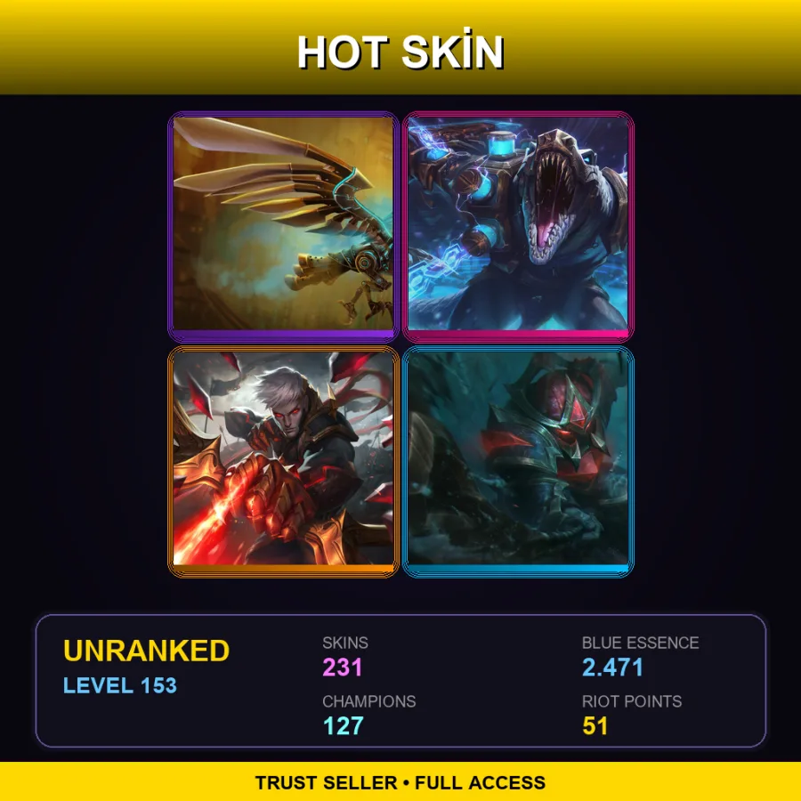 EUNE | Lv153 | Unranked | 231 Skin | 127 Champ