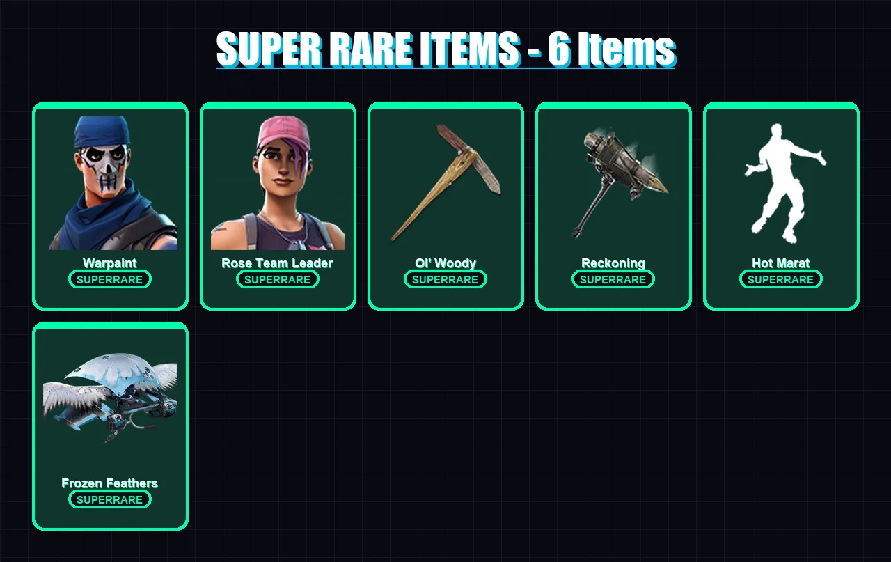 [PC/PSN] | Warpaint | Rose Team Leader | Fusion | Sentinel | Sorana | 79 skin | 82 pickaxe | 75 emote | 80 glider | Lv989